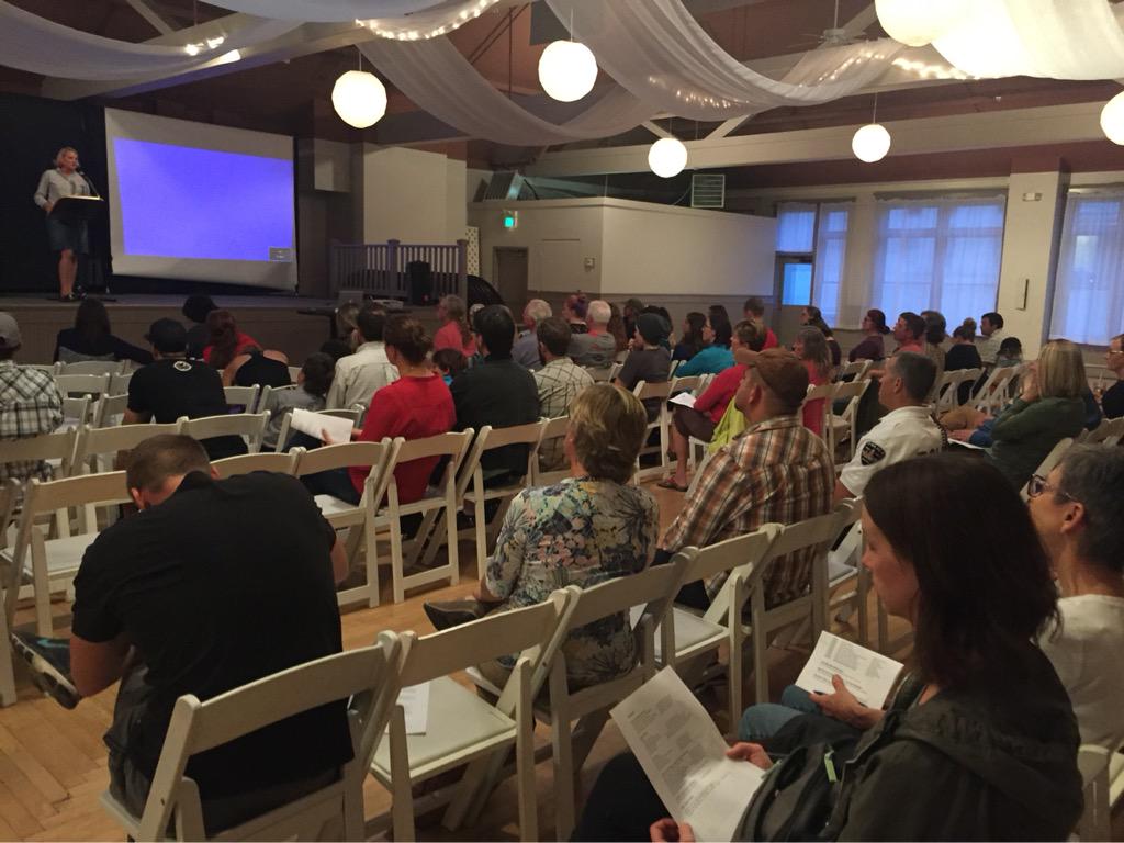 SierraOshrin's tweet photo. Many are gathered here at the public safety meeting held for 5-year-old Max Wyatt who was hit last month http://t.co/9tist5u9Zm