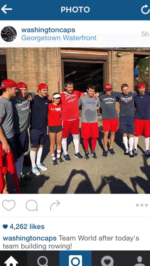 And Maeve Murphy standing next to Ovechkin on Team World
