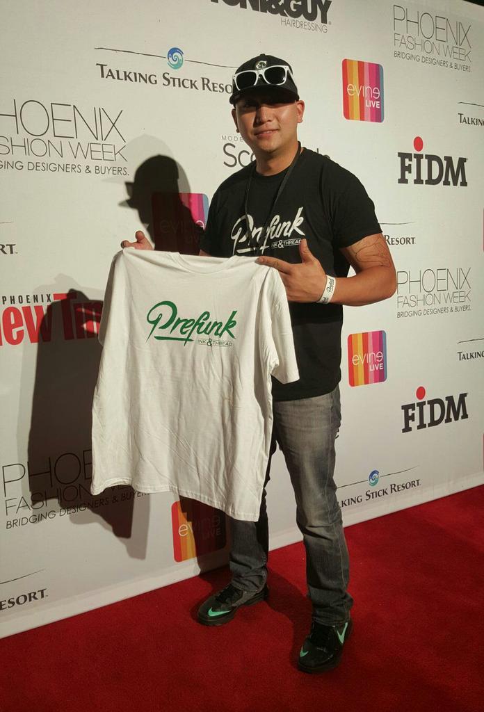 teamprefunk's tweet image. Our President/CEO Kenny T, reppin @teamprefunk on the red carpet @PHXFashionWeek