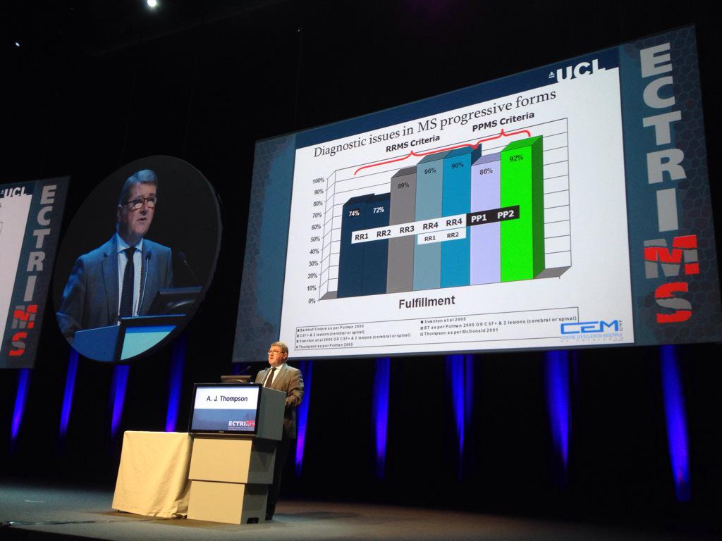 Prof Alan J Thompson on his #ECTRIMS2015 lecture on progressive #MultipleSclerosis - A therapeutic challenge