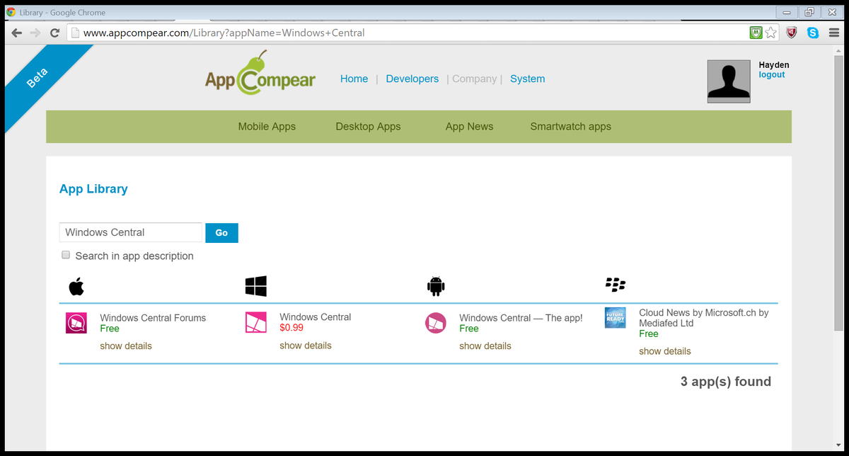 AppCompear tweet picture