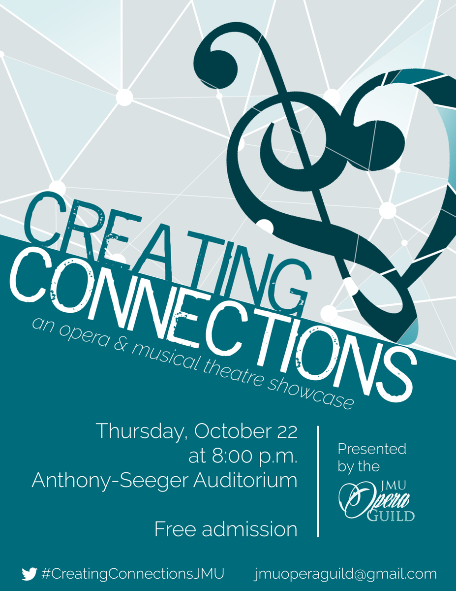 JMUOperaGuild's tweet image. Coming soon!!  RSVP: facebook.com/events/1715192…   #CreatingConnectionsJMU #JMUmusic #Opera #MusicalTheatre #Showcase