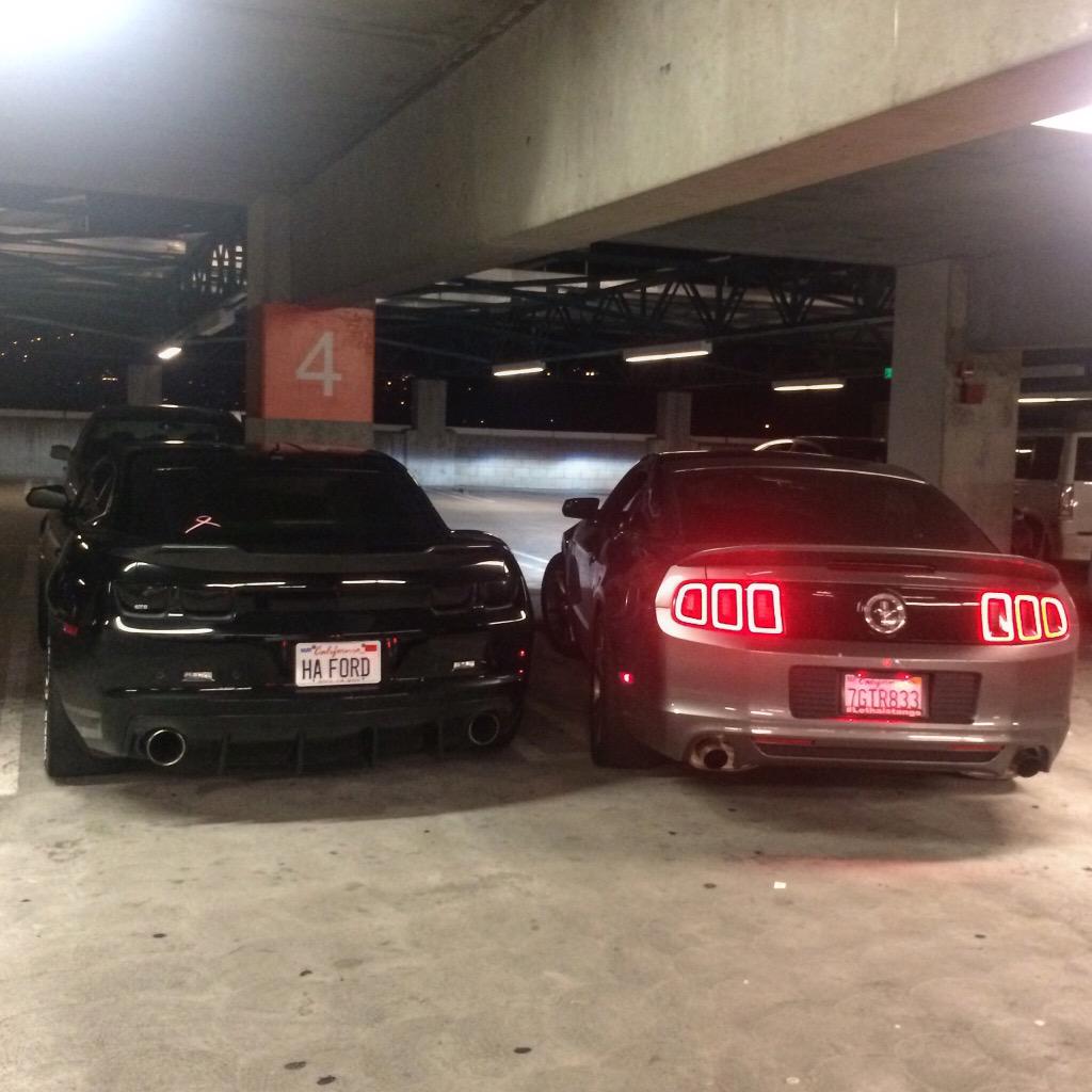 LethalStangs's tweet photo. Our V6 trolling a v6 Maro... Look at his plates.. #FordFTW #LethalStangs #Mustangs #Ford http://t.co/VNNcKtGSWn