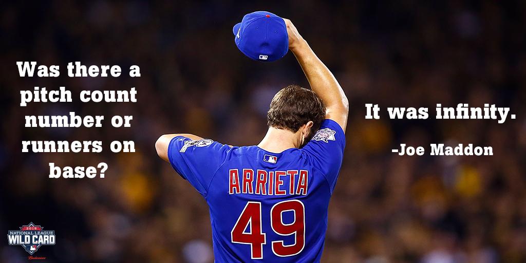 MLB's tweet image. The genius of @CubsJoeMadd: atmlb.com/1jPoXfI 

NL #WildCard presented by @Budweiser