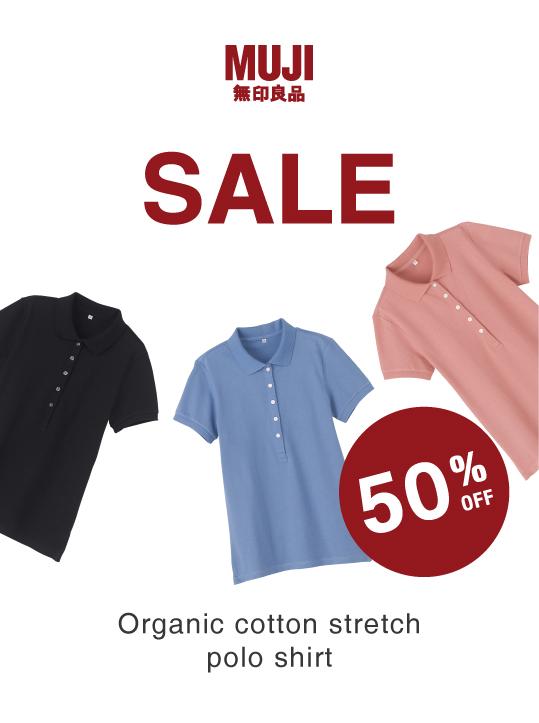Find SALE 50% off on MUJI Ladies Organic Cotton Stretch Polo Shirt! While stock last :)