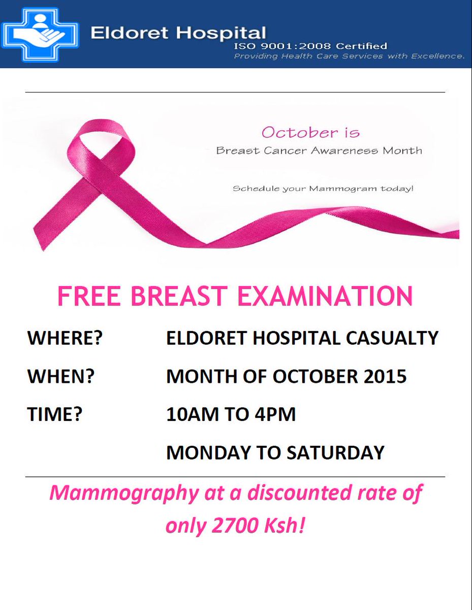 eldorethospital's tweet photo. Eldoret Hospital Providing Free Breast Examination  :) http://t.co/soHwM2n5aP