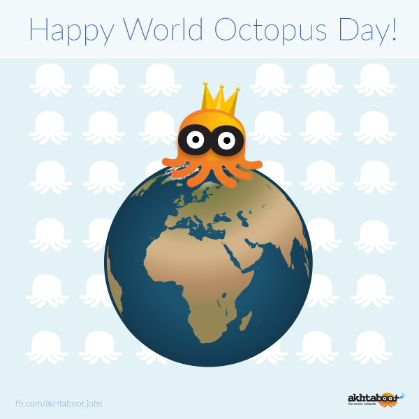 akhtaboot's tweet photo. Happy World Octopus Day!
#OctopusDay #Akhtaboot #WorldOctopusDay #Octopus #HappyOctopusDay http://t.co/ZN3wVWMYhd