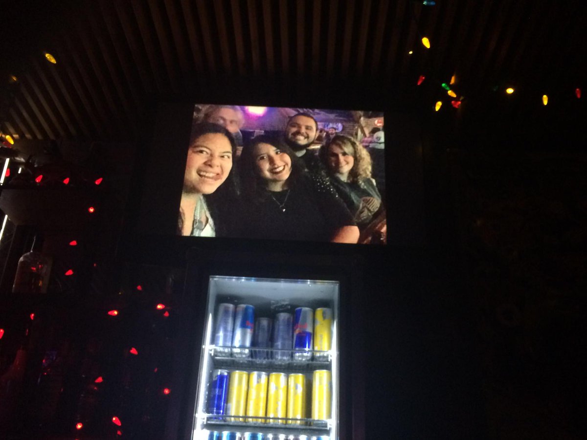 BlameTanev's tweet photo. You know you've made it when you get on the TV's at the bar 😂 @moksharon @keslertoburrows #hbdsharon! 🎈🎂 http://t.co/SynjhNgmOU