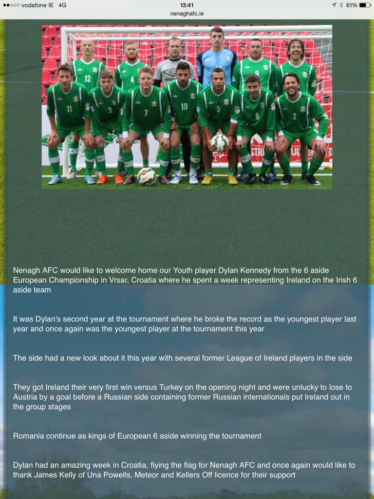 fonforest's tweet image. @IrishMFA featuring on @NenaghAFC all new website only launched today #6aside