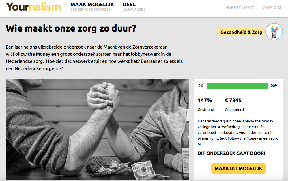 Aftellen naar de #verdubbelaar: nog maar €155: yournalism.nl/voorstellen/ee… Je donatie is 2 x zoveel waard! #zorg #lobby