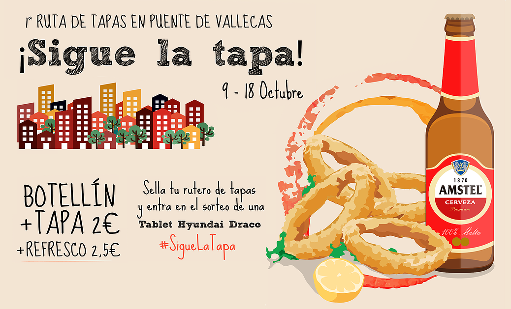 Cervecear's tweet photo. Del 9 al 18 👉 Ruta de la tapa por Vallecas: Tapa + @Amstel_ES por 2€ http://t.co/NUk5WCNW47 vía @DontStopMadrid http://t.co/JN0kEpXAQo