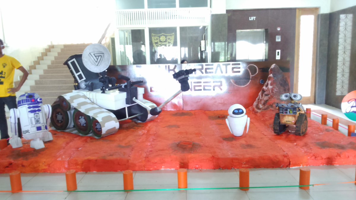 Engineer_NITK's tweet photo. AF has created a spectacular display once again! Check out the space themed MB Lobby!
#ThinkCreateEngineer http://t.co/n5APpTqHtE