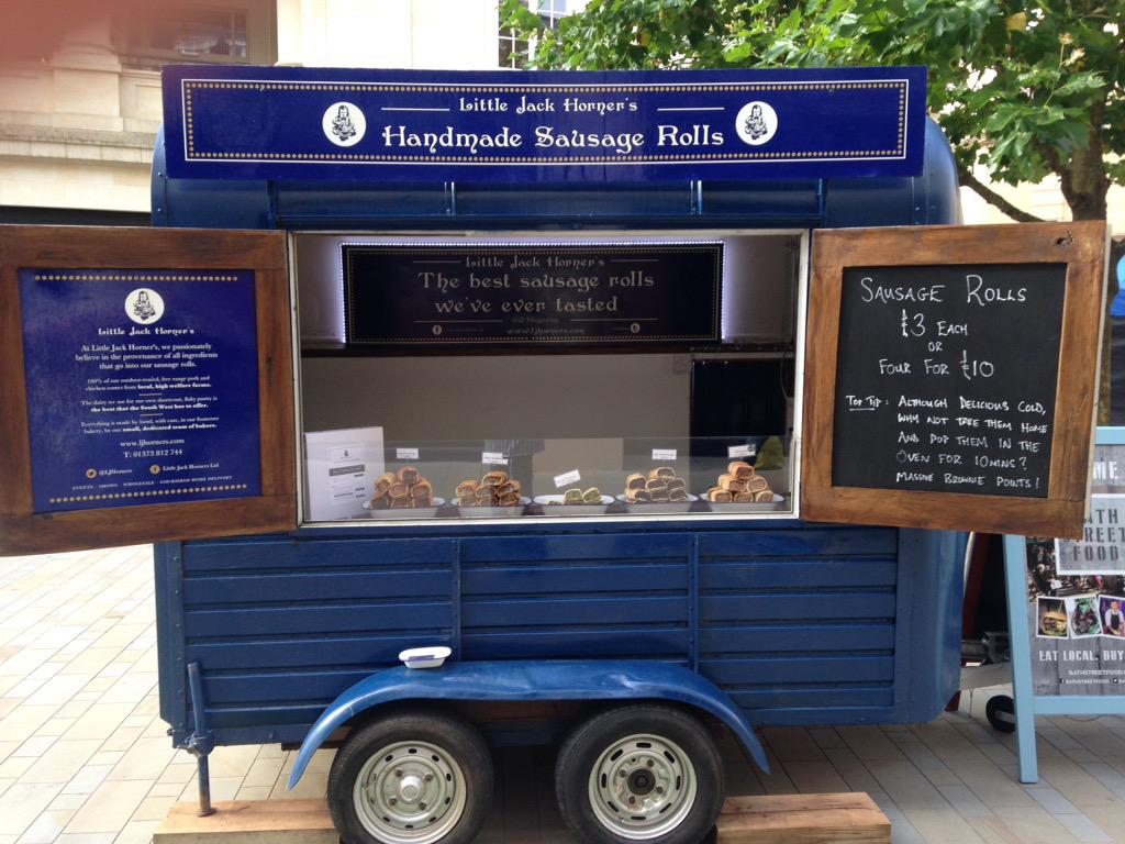 Here she is!Our sausage roll horse trailer will be at Southgate Shopping Centre in Bath until Xmas Eve x <a href="/bath_food/">BathStreetFood</a>