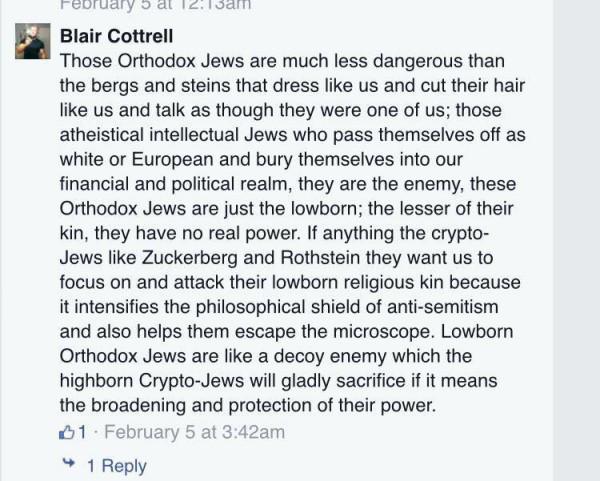 #UnitedPatriotsFront lvl boss Blair Cottrell on tricksy #Jews. #DannyNalliah #Bendigo #RiseUpAustralia