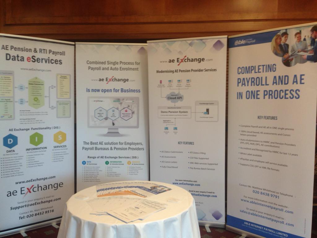 _aeExchange's tweet image. Our stall is all set up @CIPP_UK Payroll and Pension conference come pay us a visit