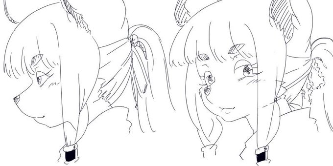 [絵]お顔の練習っす～角度が変わっても同じキャラに見えるようにするのは難しいっすね! 