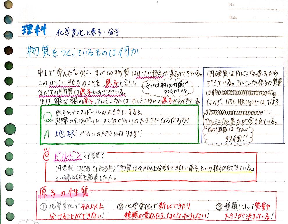 Clearnote 勉強ノートまとめ 今週top入り 中学2年生のねこまろ 誰か助けて さん テ対 で久しぶりだという まとめノートを公開してくれました 理科 化学変化と原子 分子 なんと見やすい拡大版も入れてくれています ありがとう Http T