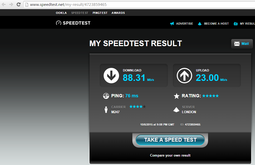 STNeoOfficial's tweet photo. My internet speed with vpn on #STNeo http://t.co/z1gTH58cOv