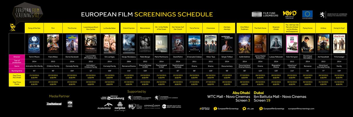 efs_uae's tweet photo. The official screening schedule for the European Film Screenings #efs2015 is out now! http://t.co/Co8Iln70JS #EU http://t.co/BsQ9Mnn2TN