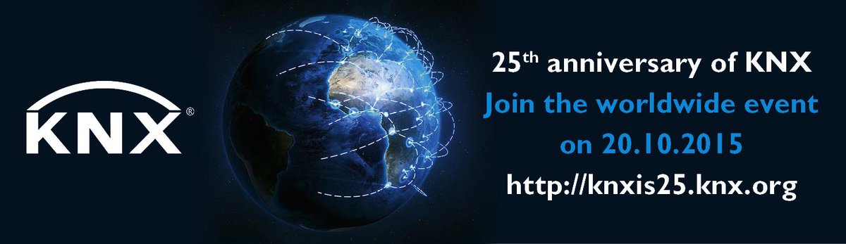 APControl's tweet image. #KNX is turning 25! More than 40 events will be held on next Oct 20. Learn more: knxis25.knx.org  #KNXis25