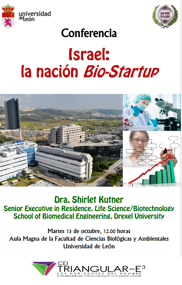 CEI_E3's tweet photo. #conferencia Israel:La Nación Bio-Startup
Dra.Shirlet Kutner #BIOJERUSALEM @unileon
13Oct 12h http://t.co/eMnym1vSzN http://t.co/7YsLdit1Aq