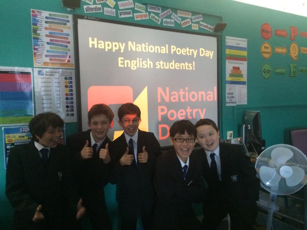 SHSEnglish's tweet photo. Happy #NationalPoetryDay #likeapoet ! http://t.co/v7Fahq2aYk