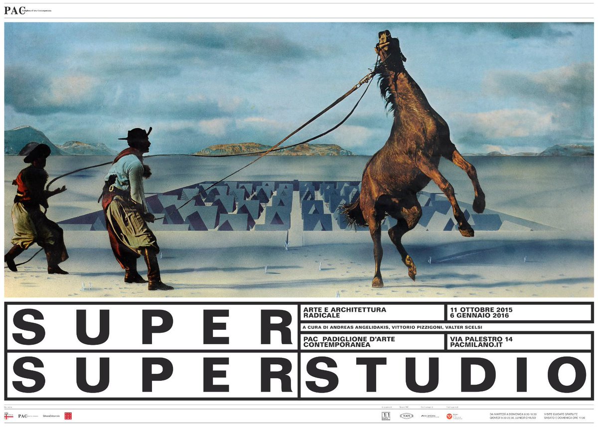 pacmilano's tweet photo. venerdì 9 h 10 pm la #mostra SuperSuperstudio raccontata dai curatori al #miarch2015 di @StefanoBoeri con @polimi http://t.co/GkzwjQH3u8