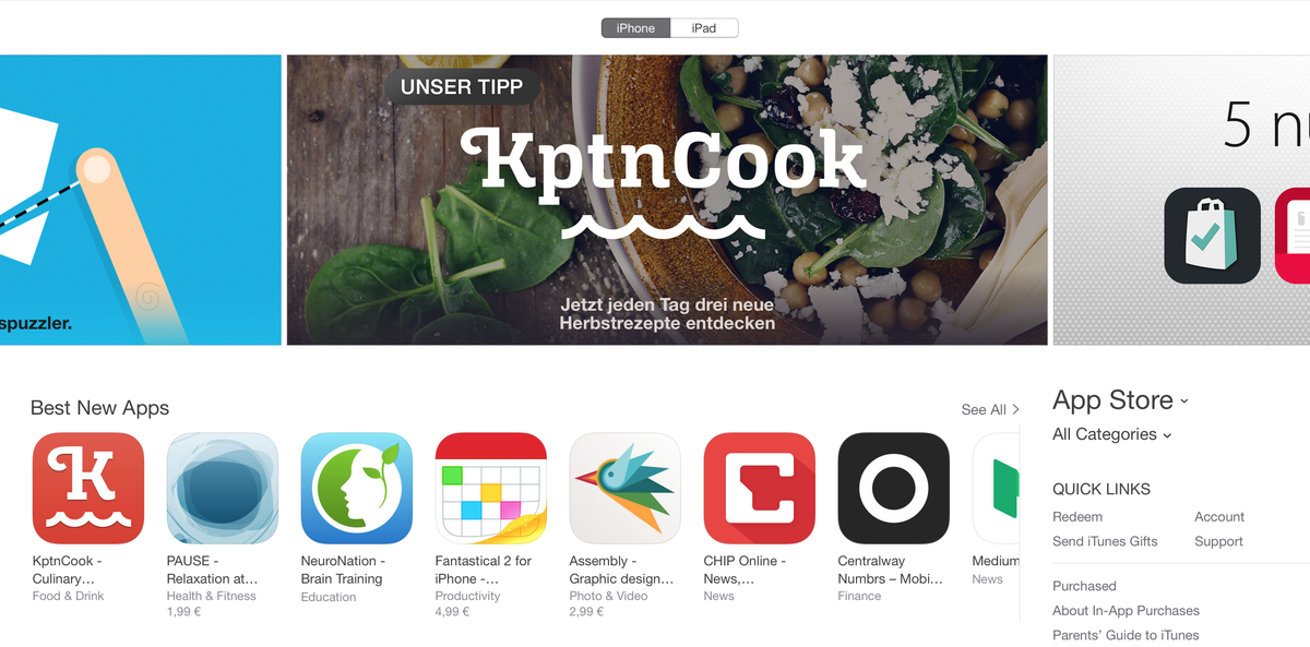 KptnCookApp's tweet photo. It's an exciting day @KptnCookApp! Featured as a Best New App in Germany &amp; Austria's @AppStore! 🎉 #milestone #startup http://t.co/SERKWIlgg0