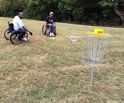 PVA1946's tweet photo. .@pva1946 members try disc golf: “It’s a great sport for younger veterans w/ newer injuries" http://t.co/tB9YycFyeR http://t.co/RK6Fkz5yi1