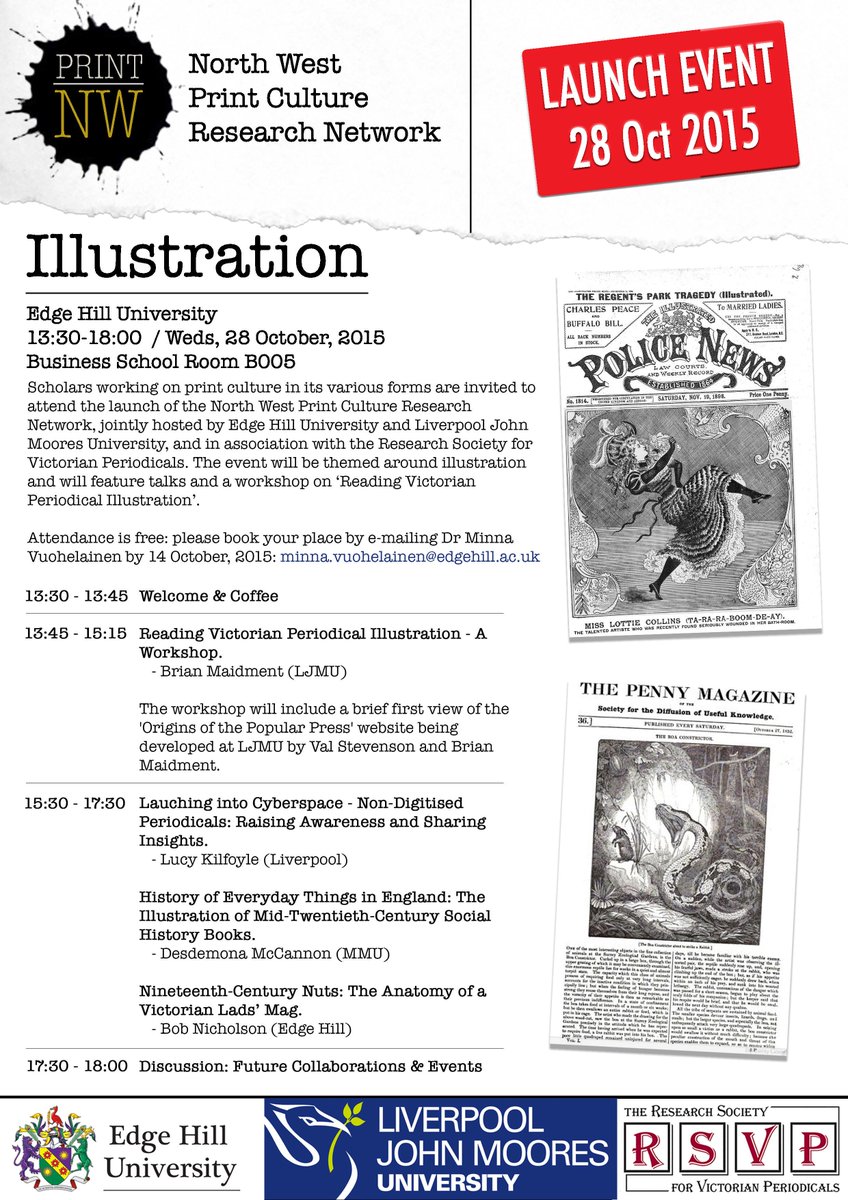 DigiVictorian's tweet photo. The first meeting of the North West Print Culture Research Network is on 28th Oct at @edgehill. All welcome! #PrintNW http://t.co/7itMBkt7WX