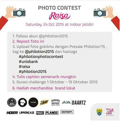Yuk, ikutan Photo Contest, siapa tau beruntung , cek di Instagram <a href="/philotion2015/">Philotion 2015</a> yaa 😊 #raisa6690 #philotion2015