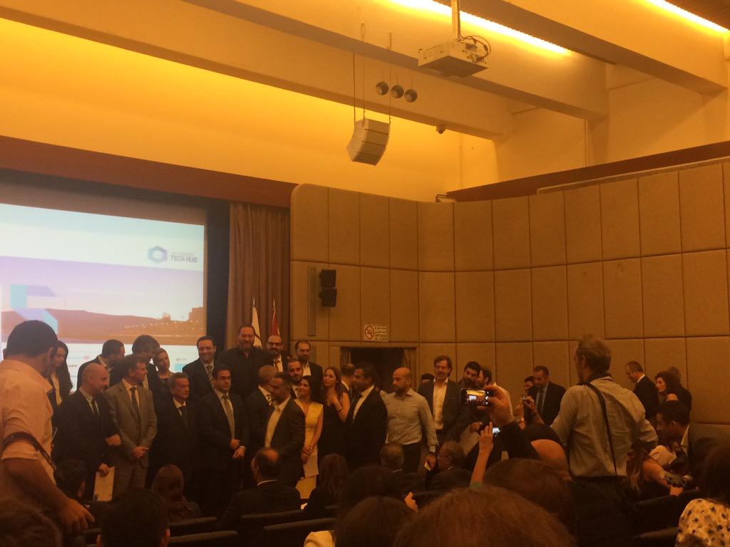 chehayebk's tweet photo. The winning startups with Governor Salame, @HugoShorter and @NicolaSehnaoui. They're clearly very happy! @UKLebHub http://t.co/8uUJq1OvFg
