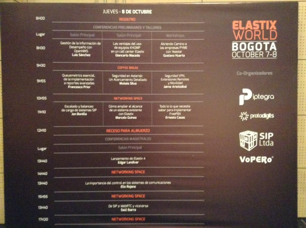 redesiptec's tweet photo. En streaming http://t.co/P7Ml5bzJCT desde #ElastixWorld2015 @opennms http://t.co/C10FNBaPaX