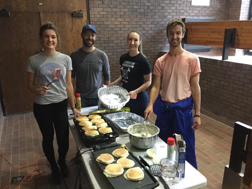 WBLievers's tweet photo. Many thanks to the good folks at @LUESS_ for making pancakes for 1st yr @LUBhartiEngr students #ENGR1056 http://t.co/15q6eLB5y1