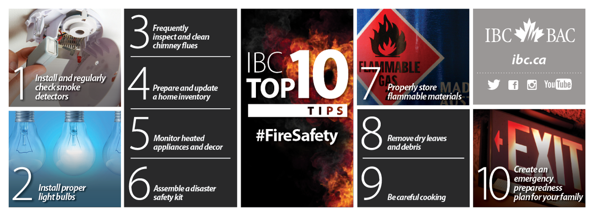 InsuranceBureau's tweet photo. Our Top 10 Tips for #fireprevention – read them, share them. #FPW2015 http://t.co/Yk0r06sOoG