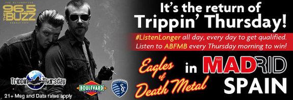 alt965kc's tweet photo. Trippin Thursday is back! #listenlonger, get qualified, and get the info here http://t.co/X6k0AsxmMj #YearOfTheBuzz http://t.co/AqUuWzRAUX