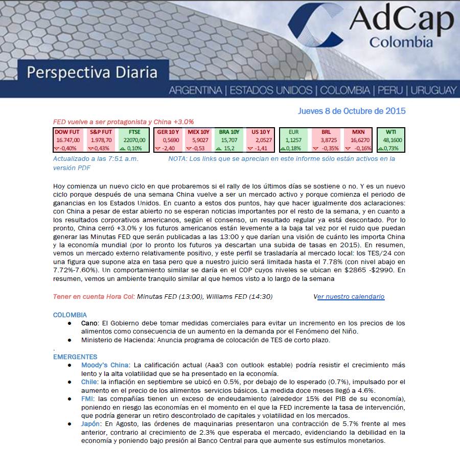AdCapOnline's tweet photo. Perspectiva Diaria del Mercado Octubre 08 @AdCapColombia http://t.co/LjUQNaWMwF