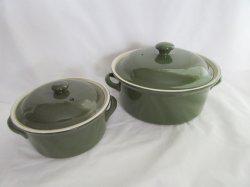 Hall Pottery China Forest Green Lidded #Casseroles 1 Qt. and 1 Pt. bit.ly/1L1Duy1   #HallPottery