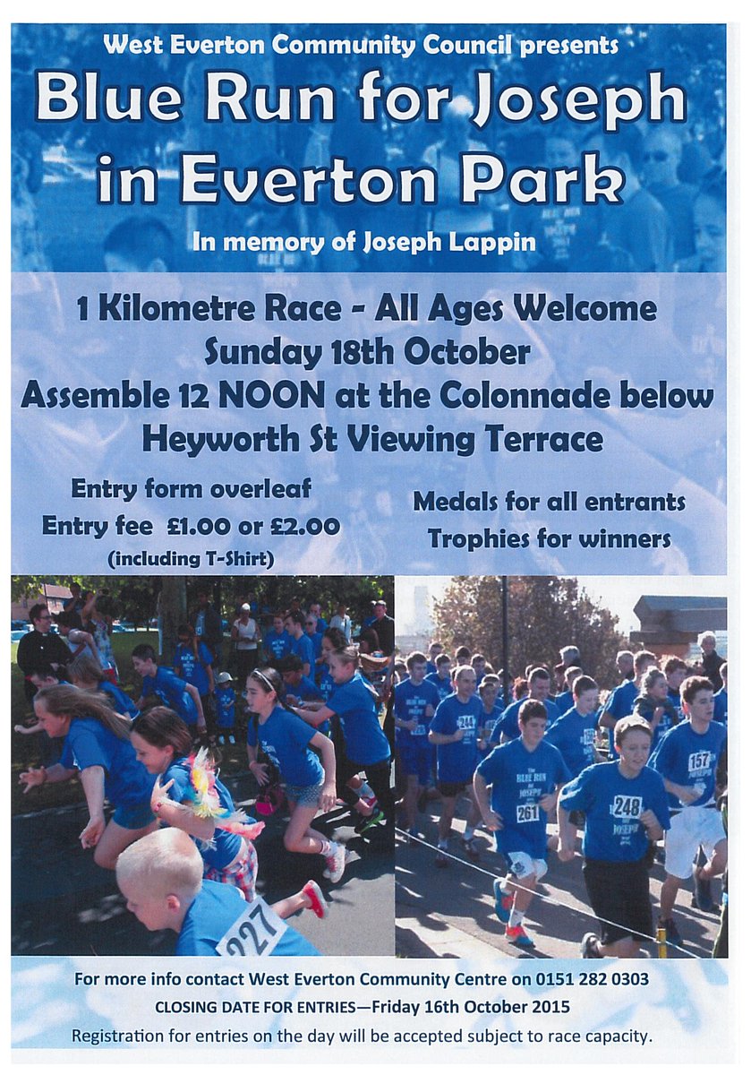 WECC are holding this years 1K race in memory of Joseph. We hope to see you all there  Sunday 18th October 12 noon.