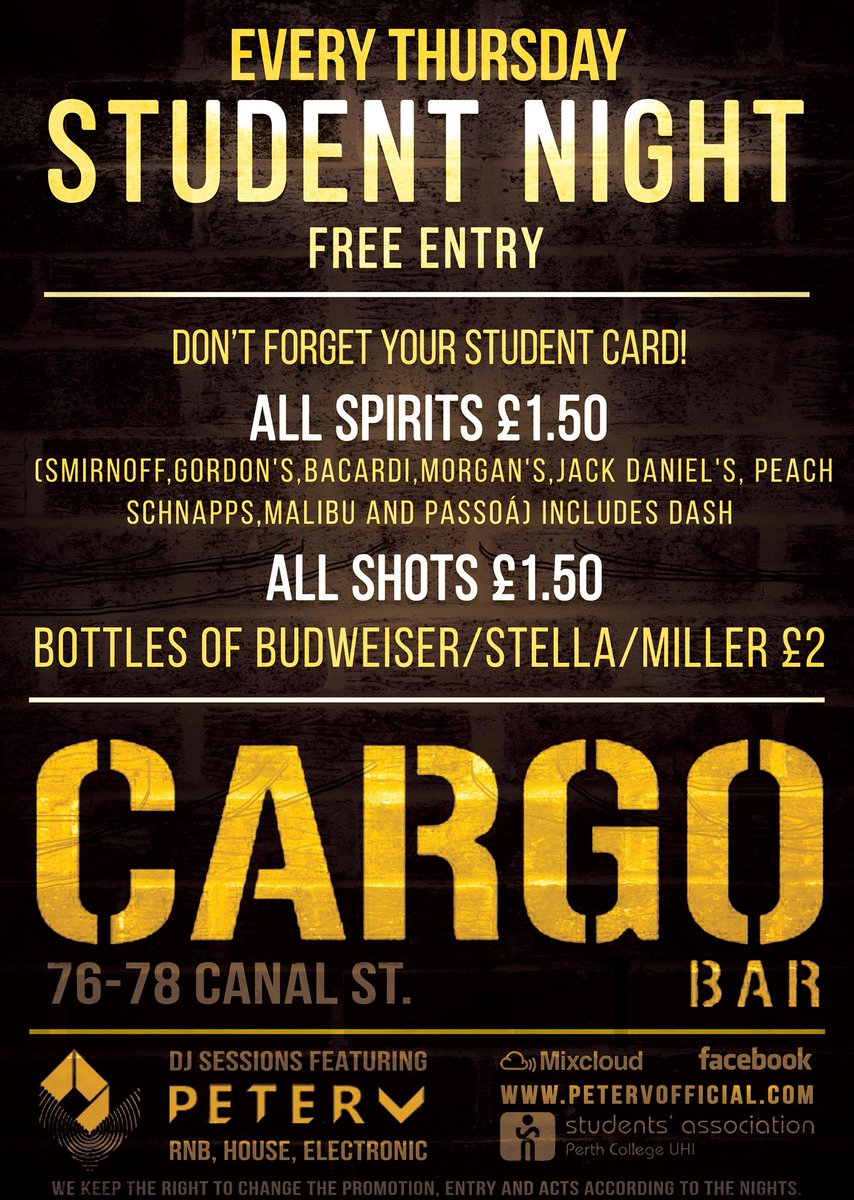 Tonight at Cargo Bar Perth.