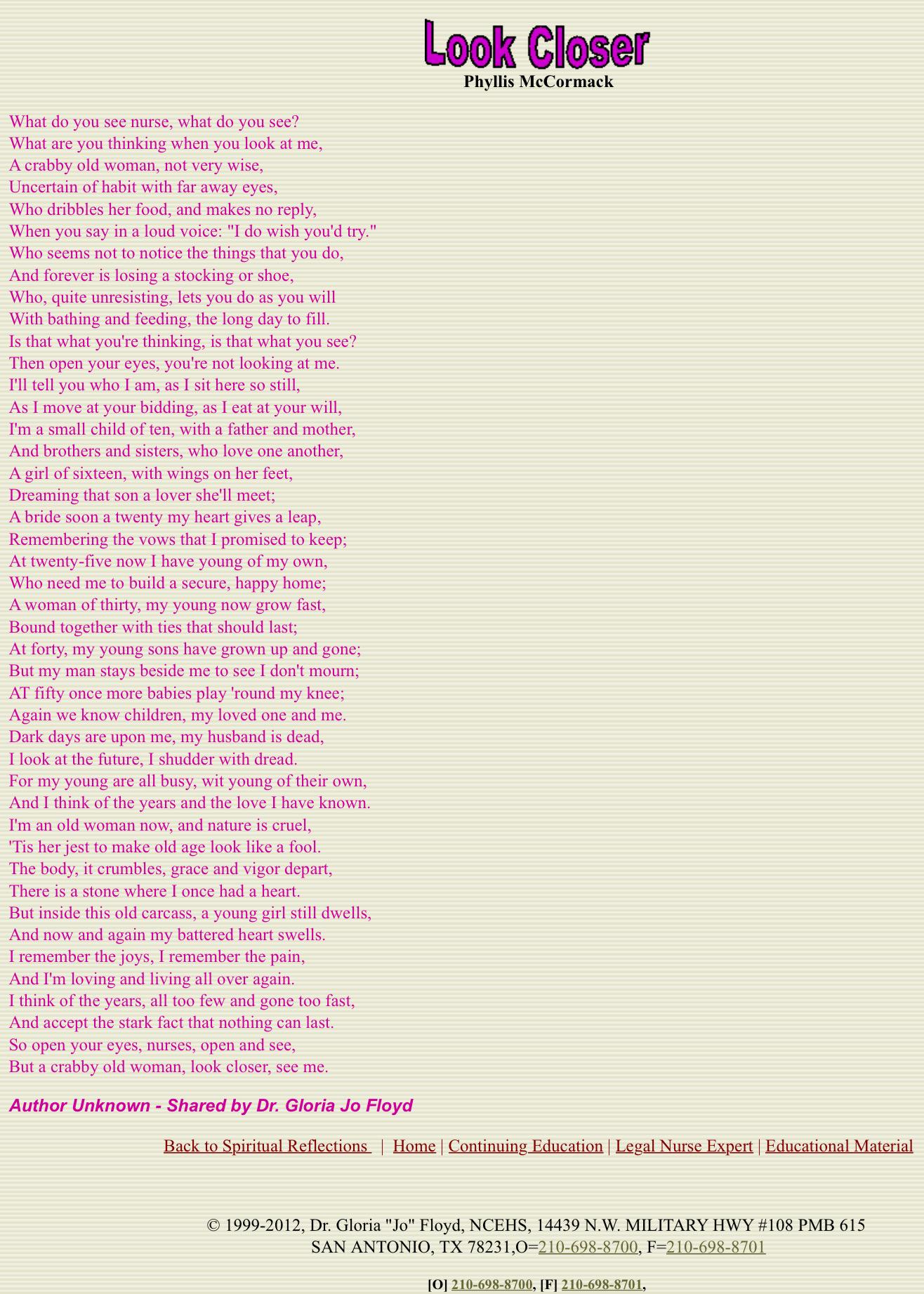 Crabby Old Woman Poem