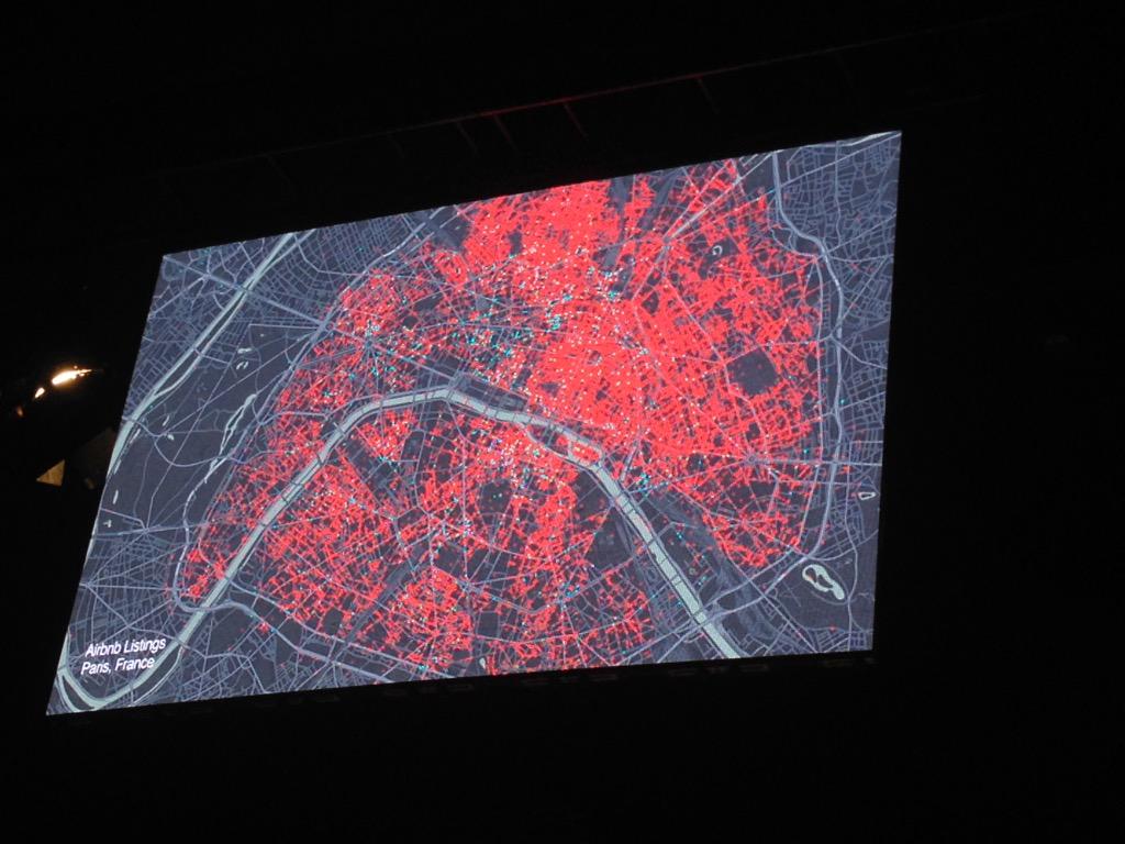 Quién gana en París?
- azul: hoteles
- rojo: <a href="/Airbnb/">Airbnb</a> 
#SouthSummit15