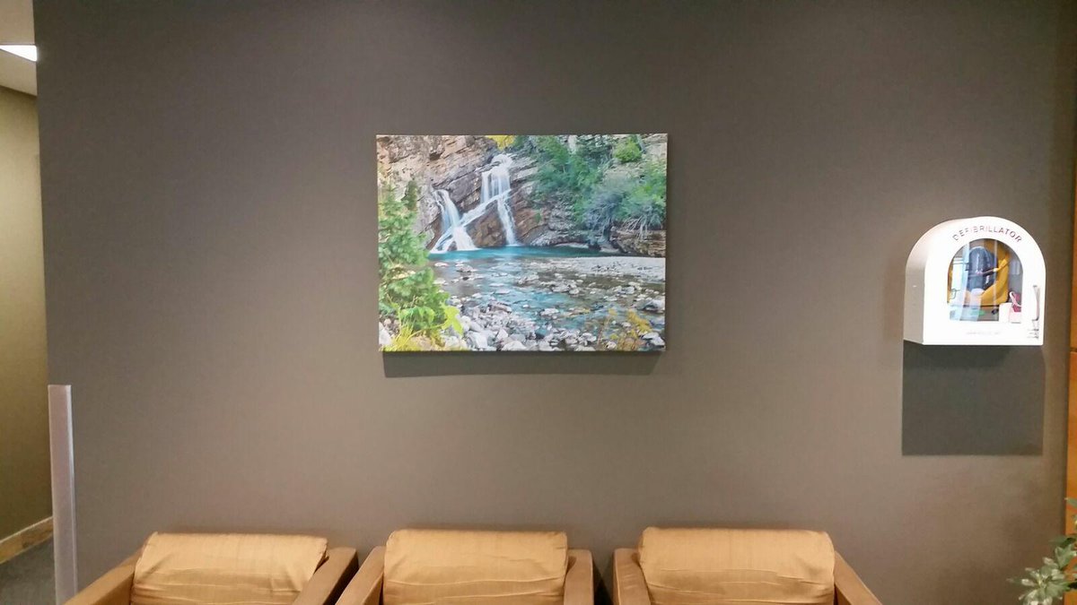 thelucideye's tweet image. Nicely done! One of mine in the  #Altalink bldg in #Calgary..#canvas #print  #thanks !  #cameronfalls #watertonpark