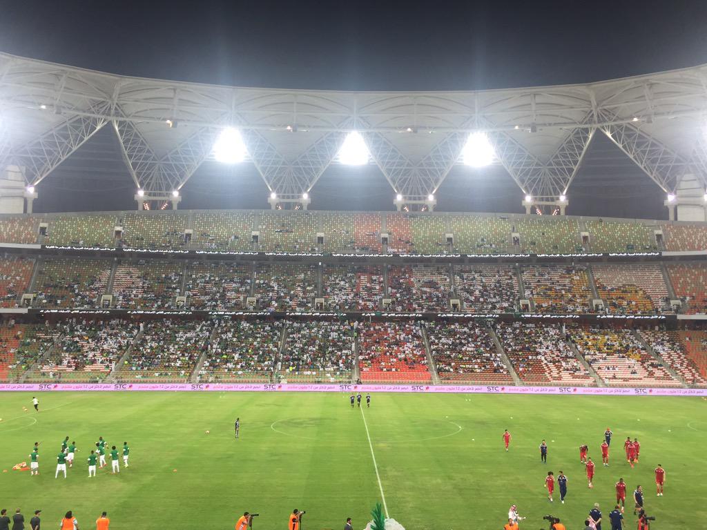 جانب من حضور الجماهير لمباراة #السعوديه_الامارات 
#معاك_يالاخضر 
#الجوهرة_الان