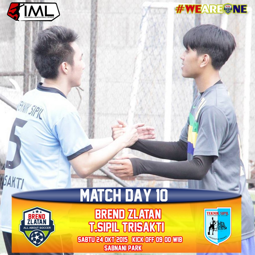 FCBRENDZLATAN's tweet photo. Match Day 10 #IML
Brend Zlatan vs @SipilTrisaktiFC 
Sabtu 24 Okt 2015
Kick Off 09:00
@IDNMiniFootball  @sabnanipark https://t.co/S3zHPCuw08