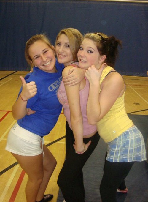 Omg I was creeping my gf's pics and found this old beauty! I think we were about 17& at cheer practice