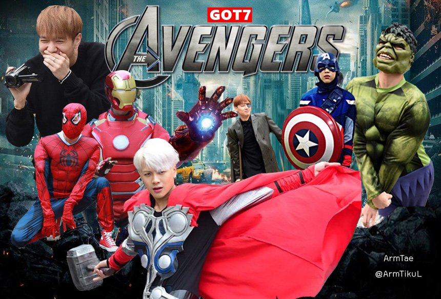 ArmTaen9's tweet photo. กัซ อเวนเจอร์ส มหาศึกเอาเถอะถล่มโลก
SpiderMark
CaptainBam
JuniorMan
WangThor
TheJae
BumFury
Director: Yugyeom #GOT7 https://t.co/SfUdTLp38L