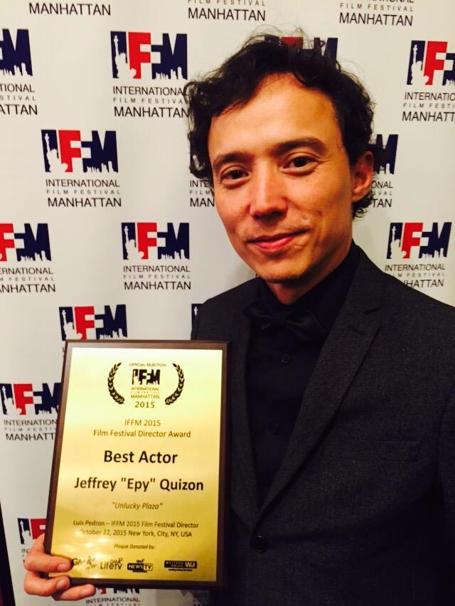 JUST IN! Our lead actor @epyquizon won BEST ACTOR at @IFFMnewyork. Congrats 'Mr. Onassis Hernandez'! #UnluckPlaza