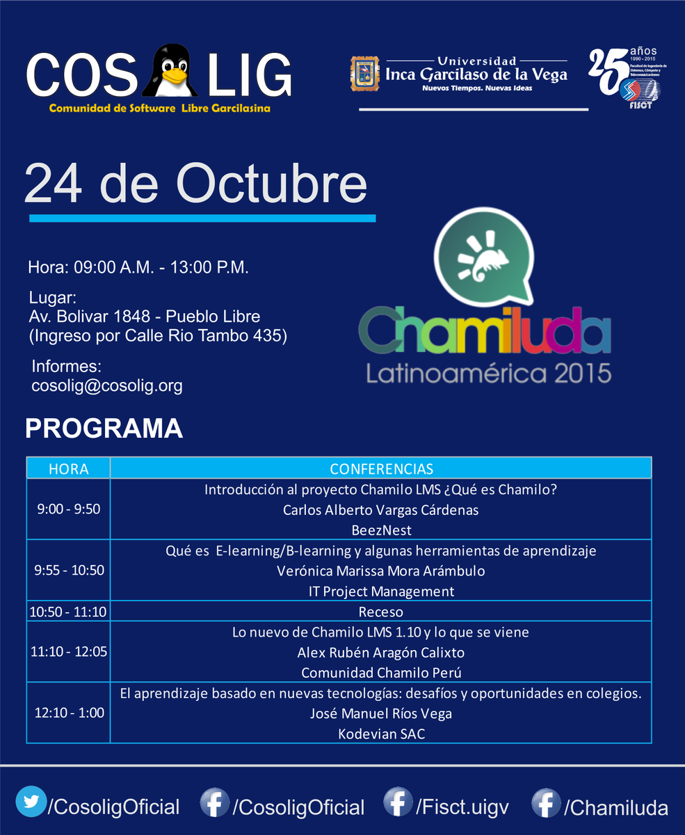 CosoligOficial's tweet photo. #Chamiluda #COSOLIG #FISCT
No faltes!!! https://t.co/bSLU7fEei9