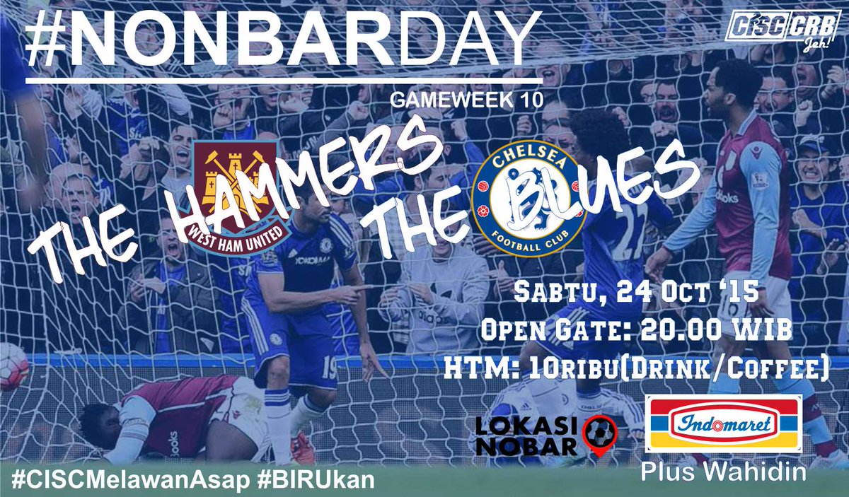 AboutCirebonID's tweet image. RT @CISCcirebon:  #CISCMelawanAsap + #NONBARDAY [BPL] WHU v #CFC | Malam ini, 20.00 WIB | Indomaret Plus Wahidin